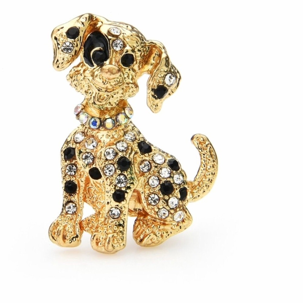 Rhinestone Sitting Dog Brooch Classic Pets Animal Casual Party Brooch Pins Gifts